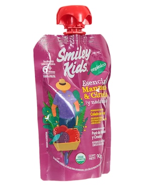 Puré de manzana y ciruela Smiley Kids libre de químicos 90 g