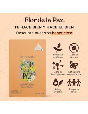 Té herbal en sachet Flor de la paz Buen provecho 19.2 g