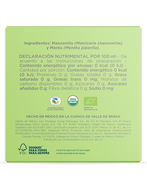Té manzanilla y menta en sachet Flor de la Paz Esencia del alma 19.2 g