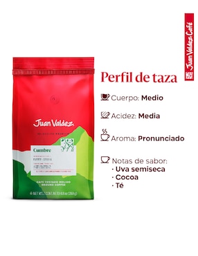 Café molido sabor uva semiseca de Colombia Juan Valdez 250 g