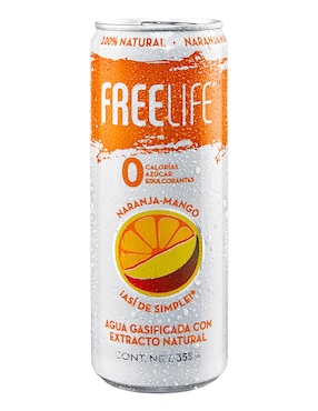 Agua Gasificada Free Life Sabor Naranja Mango