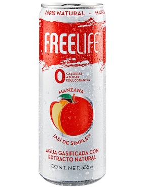 Agua Gasificada Free Life Sabor Manzana