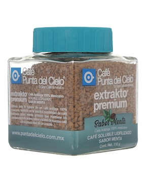 Café soluble sabor menta de México Punta Del Cielo 110 g