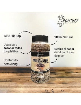 Pimienta negra triturada Pontino 320 g