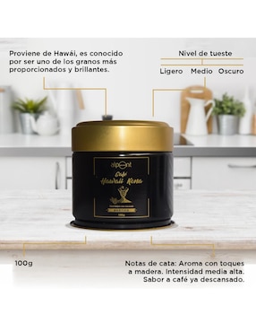 Café americano de grano sabor tostado de México Alpont Gourmet Hawaii Kona 100 g