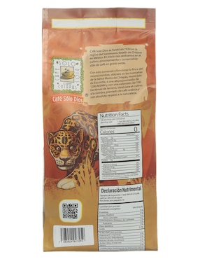 Café de grano sabor natural de Chiapas Café Sólo Dios 454 g