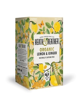 Imagen de producto Tisana herbal limón y jengibre en sachet Heath & Heather 20 sobres