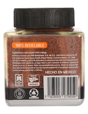 Café soluble sabor natural de México Punta Del Cielo Alta extracción 100 g