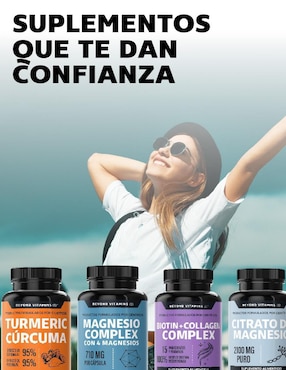 Magnesio Complex con 4 magnesios Beyond Vitamins con citrato de magnesio, glicinato de magnesio, gluconato de magnesio y óxido de magnesio sabor natural de 150 cápsulas