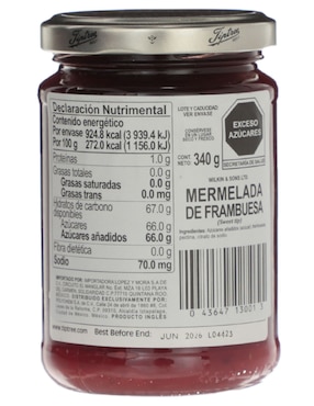 Mermelada de sabor frambuesa Tiptree 340 g