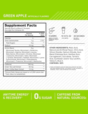 Optimum Nutrition Essential Amino Energy con vitamina C sabor manzana verde 585 g
