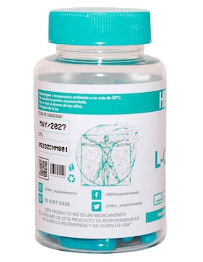 Cápsulas de L-carnitina Hbn con l-carnitina sabor natural de 60 cápsulas