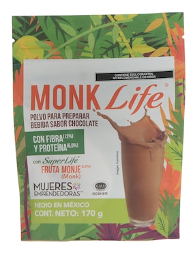 Bebida en polvo para preparar chocolate Monk Life 170 g