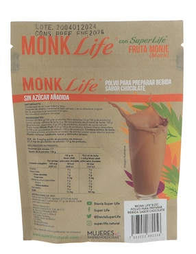 Bebida en polvo para preparar chocolate Monk Life 170 g