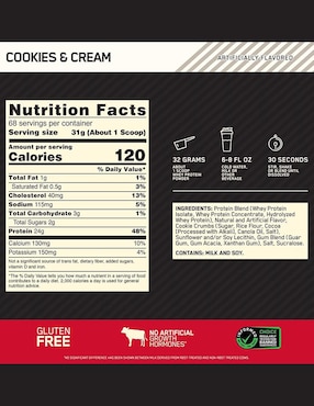 Optimum Nutrition Gold Standard 100% Whey Cookies & Cream 5 lb