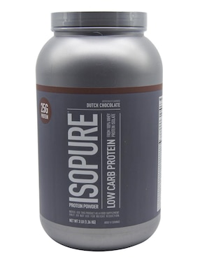 Isopure Low Carb Protein Dutch sabor chocolate y cocoa 3 lb