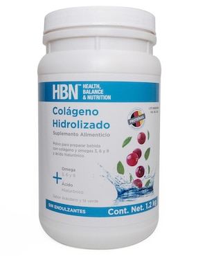 Colágeno Hidrolizado Arándano- Té Verde HBN Con Biotina Y ácido Hialurónico Sabor Arándano 1.2 Kg