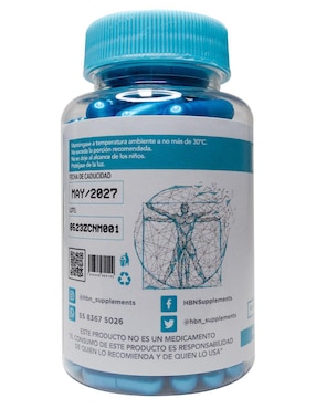 Cápsulas de condroitina, glucosamina y colágeno Hbn con condroitina sabor natural de 60 cápsulas
