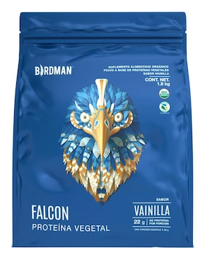 Proteína Vegetal Birdman Falcon Con Proteína De Arroz, Proteína De Chícharo Y Probióticos Sabor Vainilla 1.8 Kg