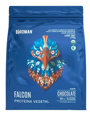 Proteína Vegetal Birdman Falcon Con Proteína De Arroz, Proteína De Chícharo Y Probióticos Sabor Chocolate 1.8 Kg