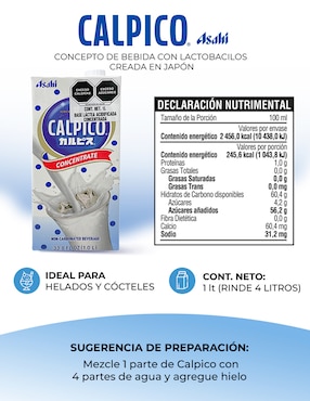 Bebida láctea Calpico Asahi sabor calpis 1L