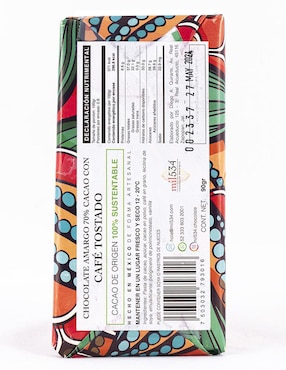 Chocolate amargo Tesso Home tableta orgánico