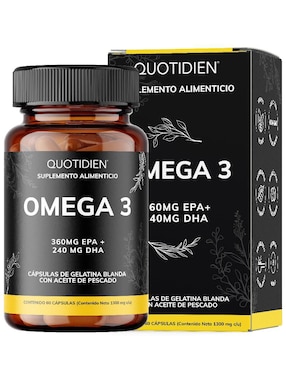 Suplemento Alimenticio Quotidien Con Omega 3 60 Cápsulas