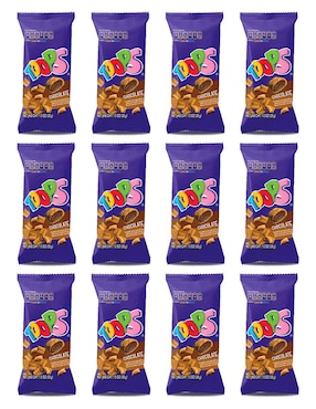 Snack Cereal Relleno Sabor Chocolate Toops 24 Bolsas De 28 G C/u