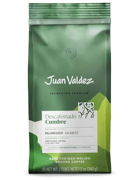 Café Descafeinado Molido Juan Valdez Cumbre 340 G