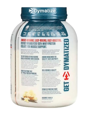 Iso 100 Hydrolyzed Dymatize con proteína de suero de leche aislado sabor vainilla 3 LB