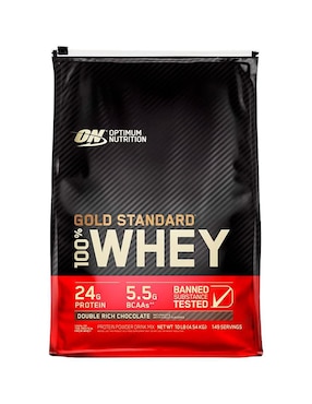 Gold Standard 100% Whey Optimum Nutrition con proteína de suero de leche sabor doble chocolate 4.5 kg