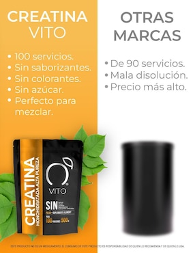 Creatina monohidratada de alta pureza Vito - Vitaminas Totales