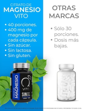 Citrato de Magnesio Vito - Vitaminas Totales de 120 cápsulas