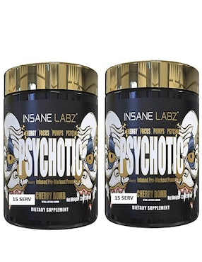 Set Pre Entreno Insane Labz Psychotic Gold Con Citrulina Sabor Cereza