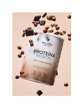 Proteína vegana en polvobaja en carbohidratos y libre de azúcar - con pre y probióticos Valara Nutrition sabor choco-avellana