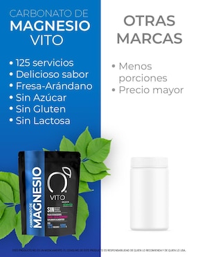 Carbonato de Magnesio VITO Vito - Vitaminas Totales con citrato de magnesio sabor fresa y arándano