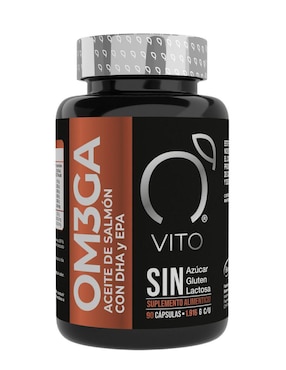 Omega 3 Suplemento de Aceite de Salmón Noruego  con DHA y Epa c/u Vito - Vitaminas totales 90 cápsulas
