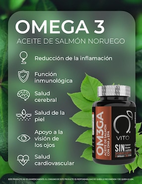 Omega 3 | VITO | Suplemento de Aceite de Salmón Noruego con DHA y EPA c/u Vito - Vitaminas Totales de 90 cápsulas