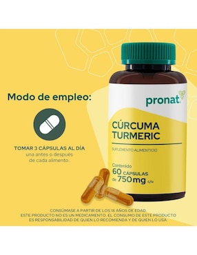 Kit de suplementos alimenticios Cúrcuma Turmeric de 750 mg - Pronat Pronat