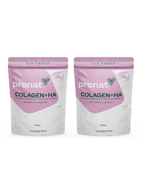 Kit de suplementos alimenticios Colágeno Hidrolizado + HA (500 Gr) - Pronat Pronat