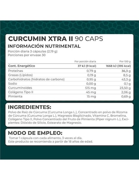 Kit de suplementos alimenticios Curcumin Xtra Colágeno Tipo 2 - Pronat Pronat
