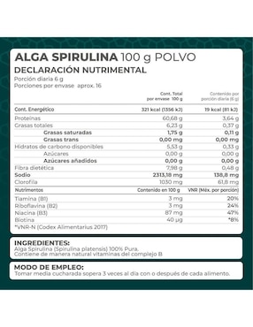 Kit de suplementos alimenticios Alga Spirulina Polvo Pronat