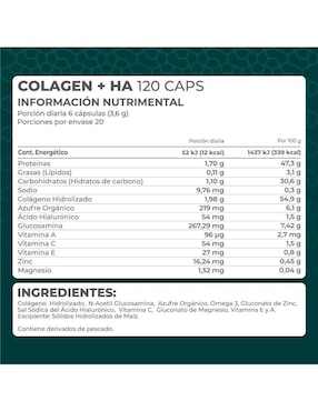 Kit de suplementos alimenticios Colágeno Hidrolizado +ha 120 Caps - Pronat Pronat