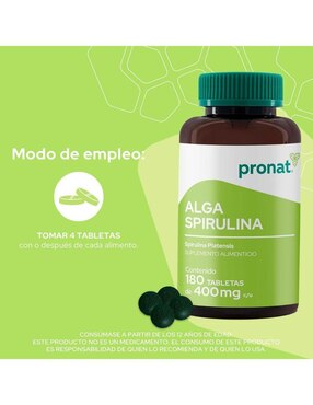 Kit de suplementos alimenticios Alga Spirulina Pronat