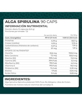 Kit de suplementos alimenticios Alga Spirulina Pronat