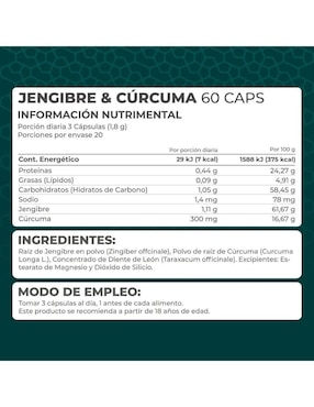 Kit de suplementos alimenticios Jengibre & Cúrcuma Pronat