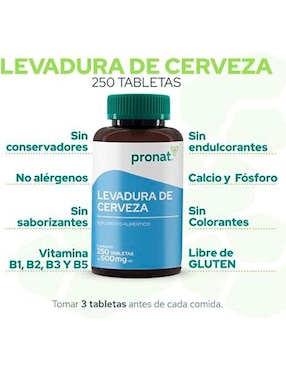 Kit de suplementos alimenticios Levadura de Cerveza Pronat