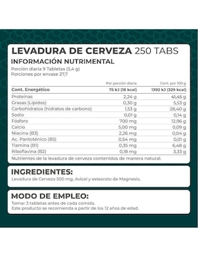 Kit de suplementos alimenticios Levadura de Cerveza Pronat
