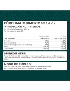 Kit de suplementos alimenticios Cúrcuma Turmeric Pronat
