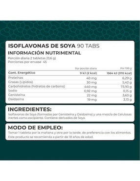 Kit de suplementos alimenticios Isoflavonas de Soya Pronat